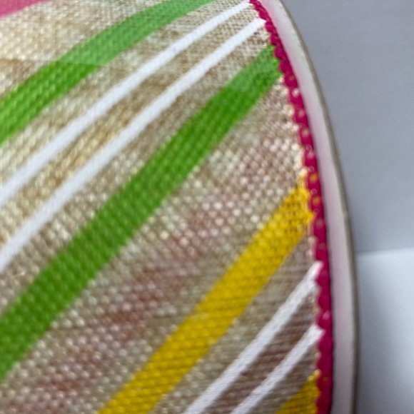 2 Spring Stripe Wired Ribbon 1.5" 25' Pink Yellow - Picture 2 of 12